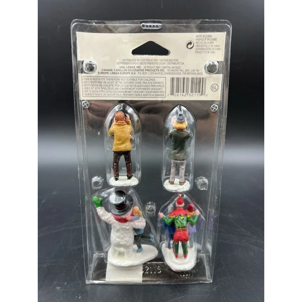 Lemax Set of 4 Christmas Figures w/ Snowman - Picture 4 of 6